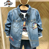 TW小熊童装男童牛仔衬衫外套21春秋款韩版洋气潮柔软薄款 七色王国