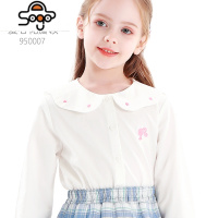 女童白衬衫秋装2022新款儿童早秋衬衣长袖大童女上衣洋气 七色王国