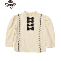 女童衬衫洋气夏装儿童衬衣女宝宝长袖上衣复古时髦小女孩春夏新款 七色王国
