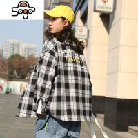 女童衬衫2022新款女装秋装韩版11儿童格子上衣13女童春秋装外套15 七色王国