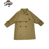 伟伟同款男童中长款风衣外套秋季新款儿童时髦洋气炸街英伦风秋装 七色王国