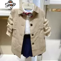 TW小熊童装21秋冬新款女童装中长款加棉内胆风衣外套TKJT213851K 七色王国