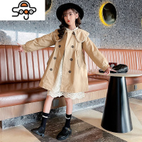 韩版儿童中长款外套女童风衣秋装2022新款洋气女孩中大童上衣春秋 七色王国