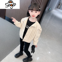 女童皮衣外套2022秋季新款韩版上衣女宝宝春秋可爱皮夹克 七色王国