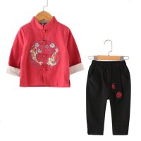 男童汉服中式套装儿童唐装中国风童装棉麻民族风古装春装小童衣服