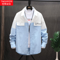 2019新款衬衫男士春季长袖衬衣韩版潮流宽松学生工装寸衣百搭帅气