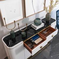 轻奢后现代简约小户型大理石玄关柜餐边柜餐厅家用茶水柜