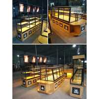 实木面包柜面包展示柜蛋糕店展柜玻璃商用中岛柜糕点边柜模型柜台