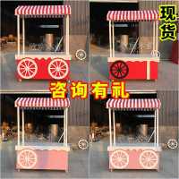 商场车花车实木移动售货车超市售卖车小吃手推摊位车定做
