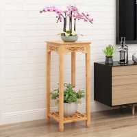 楠竹花架阳台中式实木放花盆的客厅现代落地式家用室内花台置物架