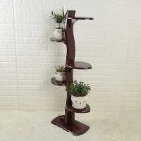 家用绿萝花架子实木客厅室内置物架简约多层木质落地阳台盆景欧式