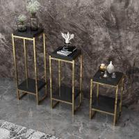 后现代不锈钢花架多层花架子室内阳台置物架轻奢客厅现代简约花几