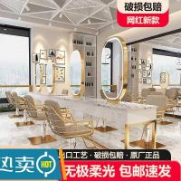 美发店镜台潮款简约现代剪发镜子单面双面柜子一体发廊专用