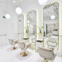 理发剪发镜台发廊专用贴墙落地镜现代美发带灯镜台镜子