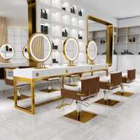 镜台发廊专用复古美发镜子烫染美发镜台实木双面四面剪发镜