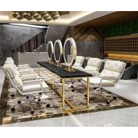 实木复古单双面镜台带灯发廊梳妆台美发镜子影楼化妆镜