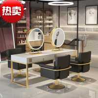 美发店镜台镜子专用桌发廊烫染单面双面镜台带灯影楼化妆台