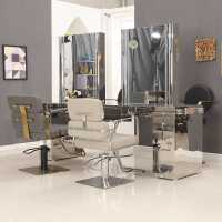 不锈钢美发镜台发廊专用镜台简约美发店四面镜镜台