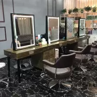 理发美发店镜子柜子一体发廊专用双面烫染美发镜台高档