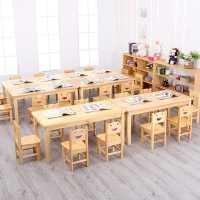 实木桌椅小学生幼儿园桌子 儿童学习桌樟子松培训班辅导班课桌椅
