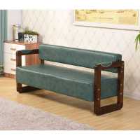 发廊专用美发椅实木理容等候椅休闲会客等待沙发椅