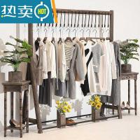 服装店展示架高档落地式中岛架简约树木服装架女装店货架男装衣架