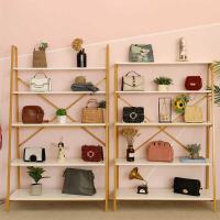 多层置物架金色鞋店鞋架包架落地式服装店女装饰品包包展示陈列架