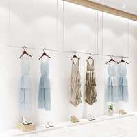 金万豪服装店展示架女装吊顶悬挂衣架上墙吊架挂衣杆子墙上壁挂式
