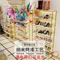 创新服装店鞋架展示架带灯包包架子直播间鞋店鞋架展示架多层包架