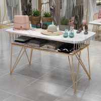 服装店大理石展示桌长方形橱窗桌子包包简约装饰架中岛展示台