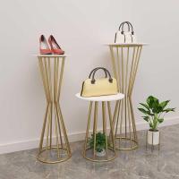 圆形橱窗衣架展示架服装店流水台装饰 中岛展示台柜高低置物桌子