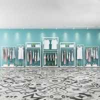 女装店专用服装展示架落地式组合简约白色货架陈列挂衣服架子双层