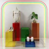 服装店橱窗展示架摆放鞋包包架流水台女装店装饰展台