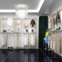 金色服装店展示架正侧挂衣架简约铁艺女装店铺上墙架壁挂式