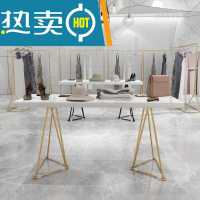 简约服装店展示架实木包包架鞋架工作台中间流水台展示台桌子