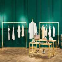 服装店展示架落地式衣服架子金童装衣架女装店货架展示架简约
