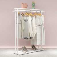 金万豪服装店展示架白色中岛双排挂衣架女装店中间双杠陈列架货架