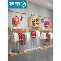 新款童装店专用实木服装展示架落地式侧挂上墙壁挂式衣架衣服架子