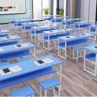 学校辅导班中小学生课桌椅托管班补习桌单双人培训桌组合课堂书桌