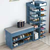 换鞋凳鞋柜整装进口带储物收纳凳简约现代鞋架白色穿鞋凳子