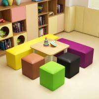 幼儿园软体组合长条凳早教休息长方形围凳软包沙发凳服装店换鞋凳
