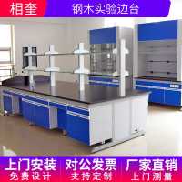 相奎 钢木实验边台工作台实验室中央台理化板台面化验室试验边台
