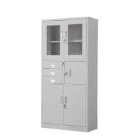 办公室文件柜铁皮柜资料柜档案柜财务凭证柜玻璃书柜带锁储物柜子