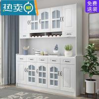 现代简约餐边柜家用酒柜厨房碗柜餐厅微波炉灶台白色大容量茶水柜