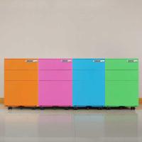 钢制活动柜三抽屉柜办公室文件柜快捞柜小矮柜储物柜子带锁桌边柜