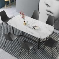 大理石餐桌 现代简约小户型餐桌椅组合 轻奢黑色饭桌家用餐桌