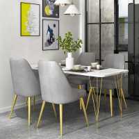 餐桌现代简约轻奢大理石台面长方形风格家用小户型餐桌椅组合