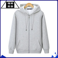 希杰狮王[可定制]加肥加大码加绒加厚男卫衣连帽开衫胖子秋冬外套潮