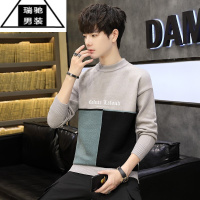 希杰狮王秋冬季潮流青少年半高领加绒加厚毛衣保暖男孩线衣初中学生针织衫