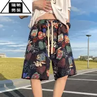 希杰狮王夏季薄款花短裤男夏威夷三亚沙滩裤休闲速干大裤衩运动五分裤子潮